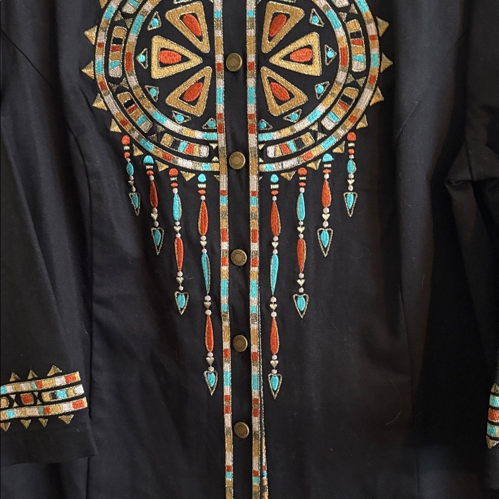 Bob Mackie Shirt black NWOT size L - Picture 5 of 7